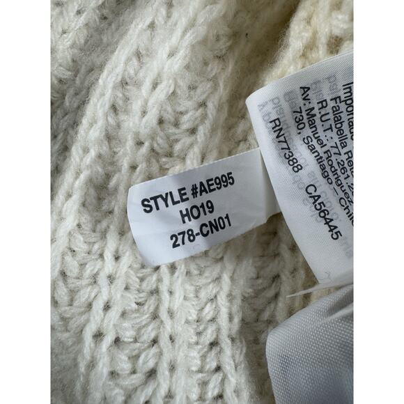 J Crew Women’s Cable Knit Fisherman Sweater XS Ivory Wool Blend Chunky Retro - Picture 9 of 10